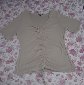 Wearever| Women's Tan V-neck Blouse